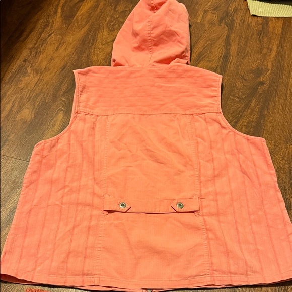 Christopher & Banks Coral Textured Vest with Hood - Picture 5 of 5